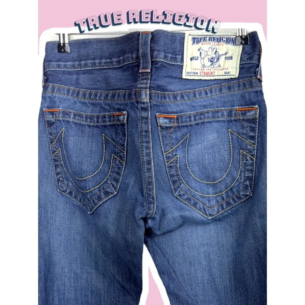 True Religion Womens Jeans 27 Blue Denim Made In USA 100% Cotton - Picture 11 of 16